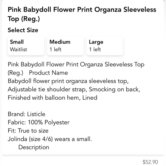 Pink Babydoll Flower Print Organza Top - Picture 3 of 3